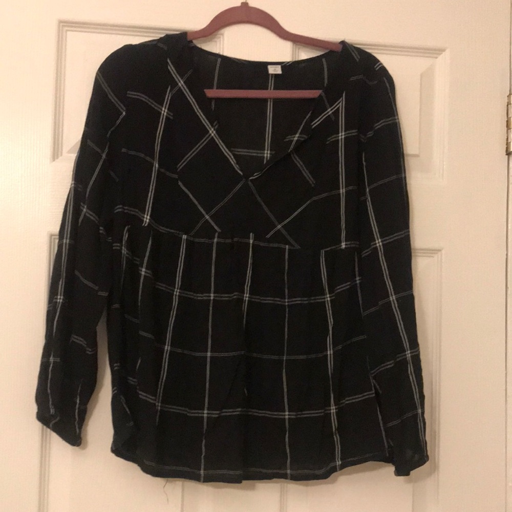 Black and white square loose fit shirt